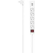 Hama 00223183, 1,4 m, Drinnen, Abgewinkelt, Weiß, 5 AC-Ausgänge, 17 W