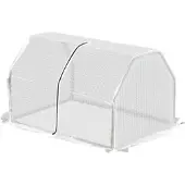 STILVORA Mini-Anzuchtgewächshaus Stahl Weiß 99x71x60 cm mit Folienabdeckung
