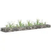 vidaXL Gabionen-Hochbeet Verzinkter Stahl 180x30x10 cm