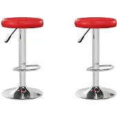 vidaXL Barhocker 2 Stk. Rot Kunstleder