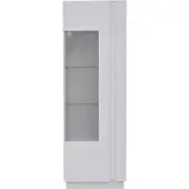 OKWISH Vitrine mit Acryl Türen LED Beleuchtung Glasböden Wohnzimmer 60x40x180cm Weiß