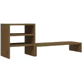 vidaXL Monitorständer Honigbraun 81x20x30 cm Massivholz Kiefer