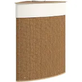 HOMCOM Wäschekorb Bambus 35L x 35B x 60H cm Braun