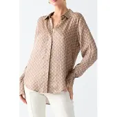 Guess Marciano GUESS New Melissa Shirt Monogram Combo Velve Größe: 40 | Longsleeves Outlet | Damen