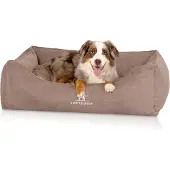 Knuffelwuff orthopädisches Hundebett mit Fächer-Wendekissen Baltimore 80x55cm Beige