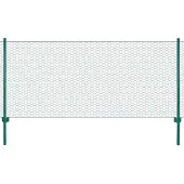 vidaXL Maschendrahtzaun mit Pfosten Stahl 25 x 1 m Grün