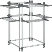 vidaXL Wäschetrockner 107x107x120 cm Aluminium