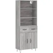 vidaXL Highboard Grau Sonoma 69,5x34x180 cm Holzwerkstoff