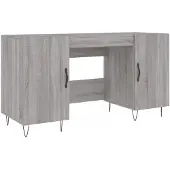 vidaXL Schreibtisch Grau Sonoma 140x50x75 cm Holzwerkstoff