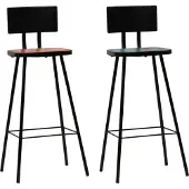 vidaXL Barhocker 2 Stk. Massives Altholz