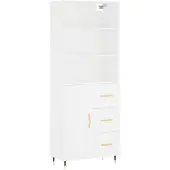 vidaXL Highboard Weiß 69,5x34x180 cm Holzwerkstoff