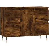 vidaXL Badschrank Räuchereiche 80x33x60 cm Holzwerkstoff