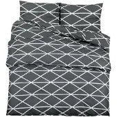 vidaXL Bettwäsche-Set Grau 200x200 cm Baumwolle