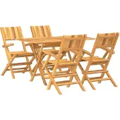 vidaXL 5-tlg. Garten-Essgruppe Massivholz Teak