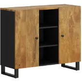 vidaXL Sideboard mit 2 Türen 90x33x75 cm Massivholz Mango