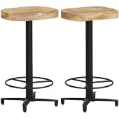 vidaXL Barhocker 2 Stk. 66 cm Mango Massivholz