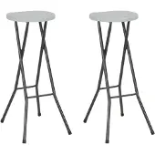 vidaXL Klappbare Barhocker 2 Stk. HDPE und Stahl Weiß