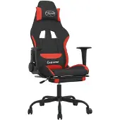 vidaXL Gaming-Stuhl mit Fußstütze Schwarz und Rot Stoff