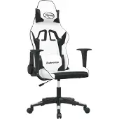 vidaXL Gaming-Stuhl Weiß und Schwarz Kunstleder