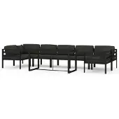 vidaXL 8-tlg. Garten-Lounge-Set mit Kissen Aluminium Anthrazit