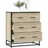 vidaXL Sideboard Sonoma-Eiche 68x35x76 cm Holzwerkstoff und Metall