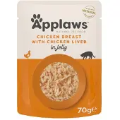 Applaws Nassfutter im Beutel mit Huhn und Leber Gelee für Katzen 70 g