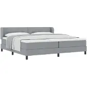 vidaXL Boxspringbett mit Matratze Hellgrau 200 x 200 cm Stoff
