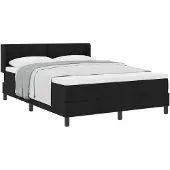 vidaXL Boxspringbett mit Kopfteil Schwarz 200 x 160 cm Stoff