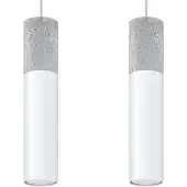 Sollux Borgio 3L Lampe A Sospensione Da Soffitto, Design Minimalista E Industriale, Lampadina GU10 Sostituibile, 3x40 W, Cemento E Acciaio