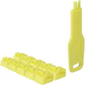Lindy 47900, Schnittstellenblockierung + Schlüssel, RJ-45, Gelb, Acrylnitril-Butadien-Styrol (ABS), 10 Stück(e), Polybag