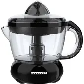 Melissa 16230042 - Elektrische Zitruspresse mit 40-W-Motor, 0,7-Liter-Saftbehälter und zwei Entsaftungskegeln - Schwarz