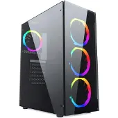 Gembird CCC-FC-1500RGB Computer-Gehäuse Midi Tower Schwarz Transparent