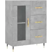 vidaXL Highboard Betongrau 69,5x34x180 cm Holzwerkstoff