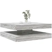 vidaXL Couchtisch 360-Grad Drehbar Grau Sonoma 90x90x34,5 cm