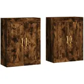 vidaXL Wandschränke 2 Stk. Räuchereiche Holzwerkstoff