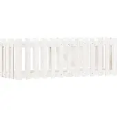 vidaXL Hochbeet Lattenzaun-Design Weiß 150x50x50 cm Massivholz Kiefer
