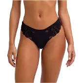 Falke Damen Tanga Delicate Touch, L, Schwarz, Uni,Struktur