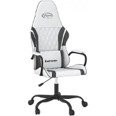 vidaXL Gaming-Stuhl Weiß und Schwarz Kunstleder