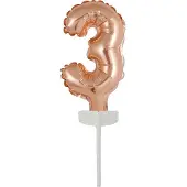Amscan Micro Size Zahl 3 Rose Gold Folienballon N6 verpac