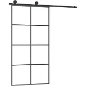 vidaXL Schiebetür mit Beschlag 102,5x205 cm ESG-Glas & Aluminium