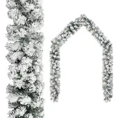 vidaXL - Weihnachtsgirlande - mit - Schnee - 20 - m - PVC - grün