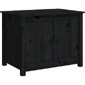 vidaXL Couchtisch Schwarz 71x49x55 cm Massivholz Kiefer