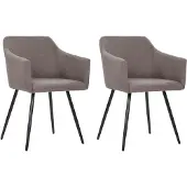 vidaXL Esszimmerstühle 2 Stk. Taupe Stoff