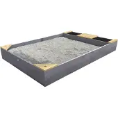 Axi Kelly Sandkasten aus Holz mit Sitzbank, Sitzecken & Behältern für z.B. Wasser | Sandbox für Kinder in Grau & Braun | 180 x 115 cm