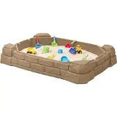 Step2 Naturally Playful Sandkasten mit Deckel | Kunststoff Sand Kasten mit Abdeckung für Kinder