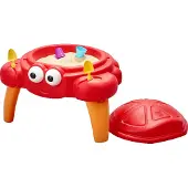 Step2 Crabbie Sandtisch aus Kunststoff mit Deckel | Plastik Sandkasten mit Abdeckung für Kinder in Form einer Krabbe | Mit 4-teiligem Zubehör Set
