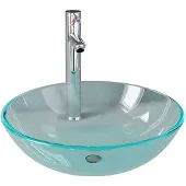 vidaXL Waschbecken mit Armatur und Ablaufgarnitur Hartglas