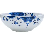 vidaXL Aufsatzwaschbecken Weiß und Blau Rund Ø41x14 cm Keramik