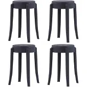 vidaXL Stapelbare Hocker 4 Stk. Schwarz Kunststoff