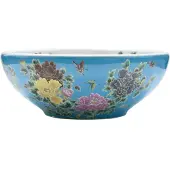 vidaXL Aufsatzwaschbecken Mehrfarbig Rund Ø41x14 cm Keramik